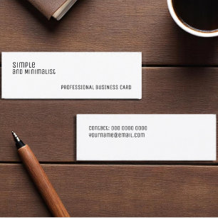 Minimalist white slim mini business card
