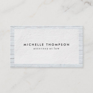 Minimalist White Texture   Brick Wall Business Card