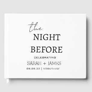 Minimalist White the Night Before Wedding  Guest Book