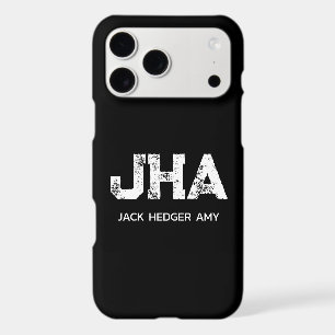 MINIMALIST WHITE THREE LETTER MONOGRAM NAME BLACK