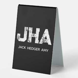 MINIMALIST WHITE THREE LETTER MONOGRAM NAME BLACK 