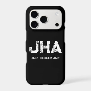 MINIMALIST WHITE THREE LETTER MONOGRAM NAME BLACK