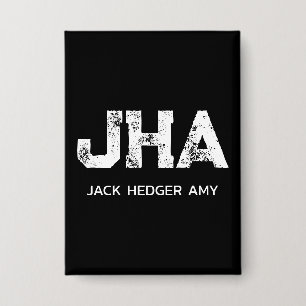 MINIMALIST WHITE THREE LETTER MONOGRAM NAME BLACK