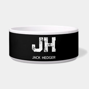 MINIMALIST WHITE TWO LETTER MONOGRAM NAME BLACK
