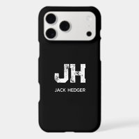 MINIMALIST WHITE TWO LETTER MONOGRAM NAME BLACK