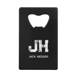 MINIMALIST WHITE TWO LETTER MONOGRAM NAME BLACK 