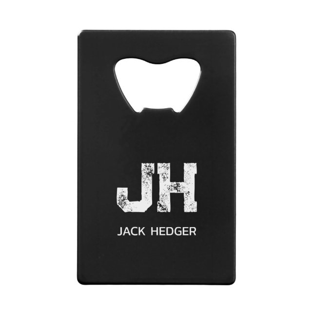 MINIMALIST WHITE TWO LETTER MONOGRAM NAME BLACK  (Front)