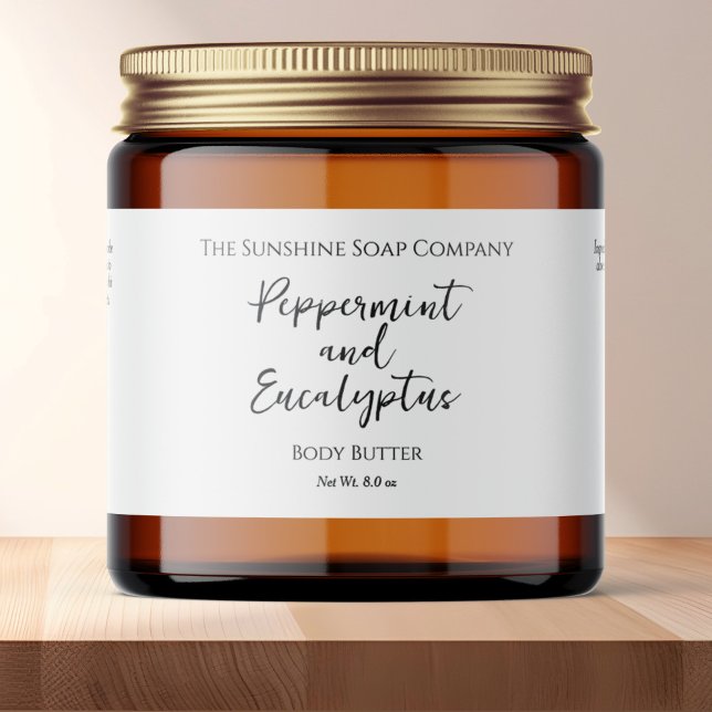 Minimalist White Waterproof  Cosmetics Jar Label (Creator Uploaded)
