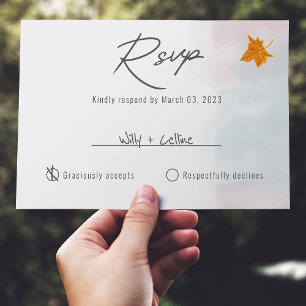 Minimalist White Wedding RSVP Card Template