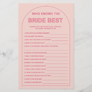 Minimalist who knows the bride best bridal shower flyer