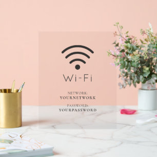 Minimalist Wi-Fi Network & Password Acrylic Sign