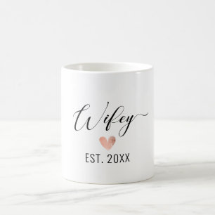 Minimalist Wifey gold foil heart Coffee Mug