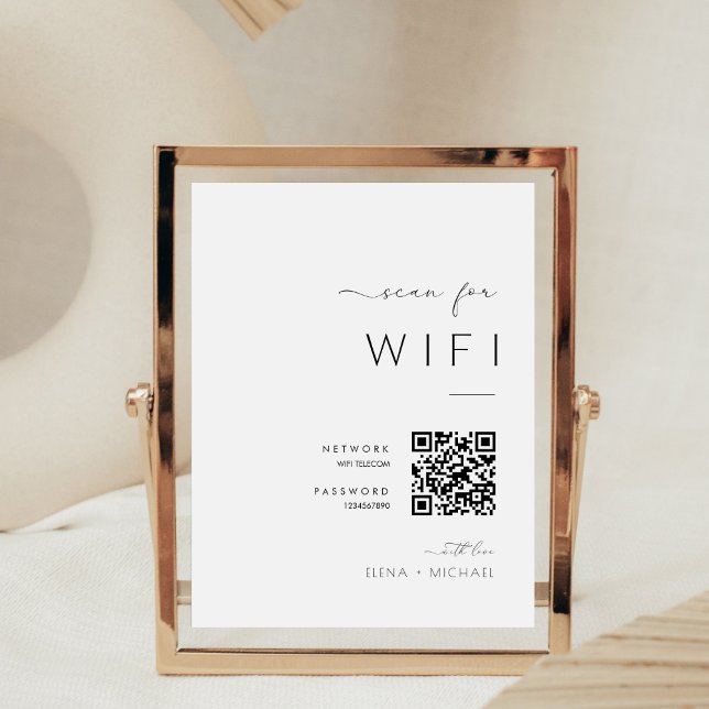 Minimalist WiFi Password Qr Code Wedding Sign (Creator Uploaded)