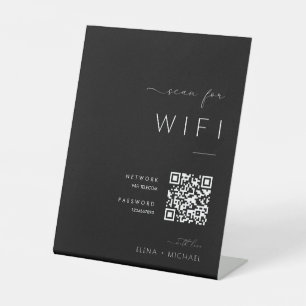 Minimalist WiFi Password Qr Code Wedding Sign
