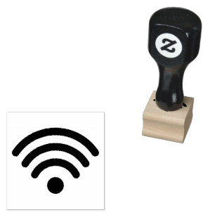 Minimalist WiFi Symbol Rubber Stamp for Office Use