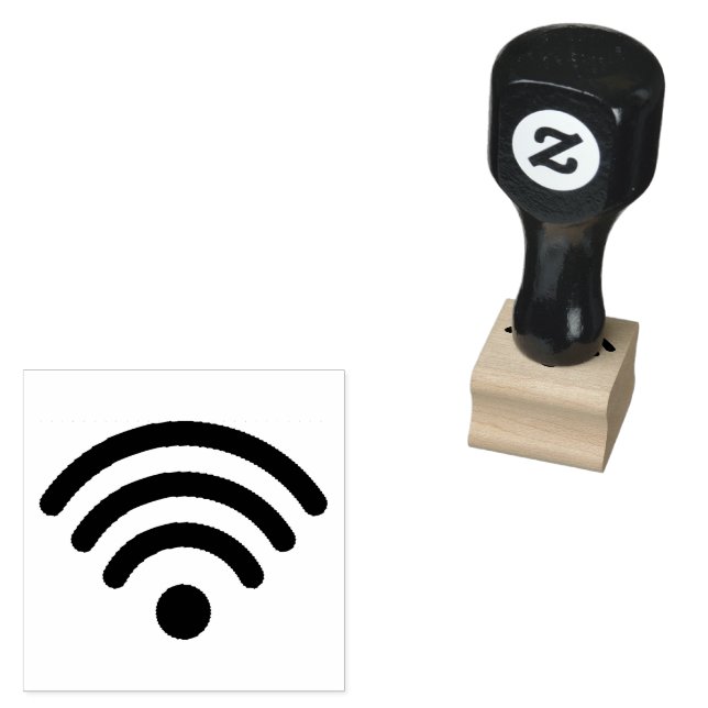 Minimalist WiFi Symbol Rubber Stamp for Office Use (Stamped)