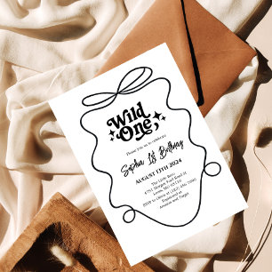 Minimalist Wild One 1st Birthday Invitation