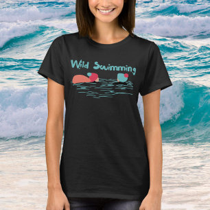 Minimalist Wild Swimming Friends in Woolly Hats T-Shirt