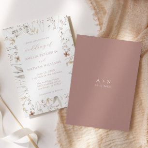 Minimalist Wildflower Botanical Wedding Invitation