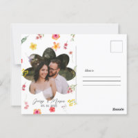 Minimalist Wildflower Botanical with photo Wedding