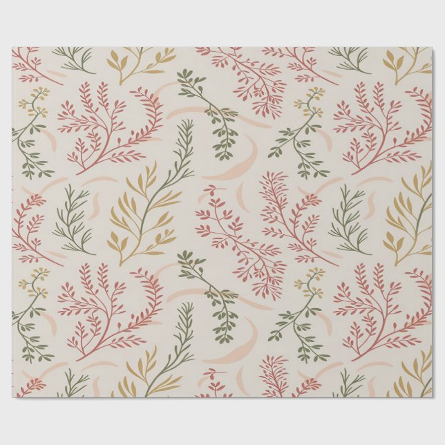 Minimalist Wildflower Botanical Wrapping Paper (Flat)
