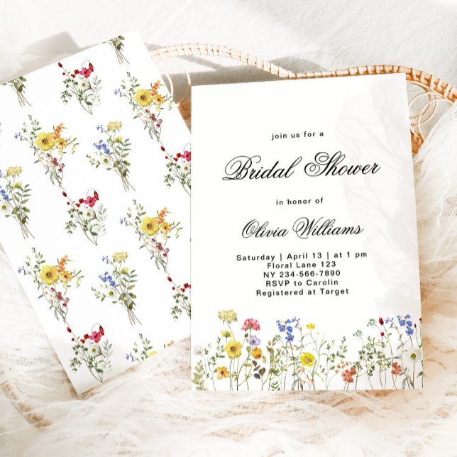 Minimalist Wildflower Bridal Shower Invitation (Creator Uploaded)