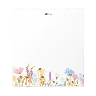 Minimalist Wildflower Personalised  Notepad