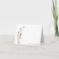 Minimalist Wildflower Personalized Stationery Gift