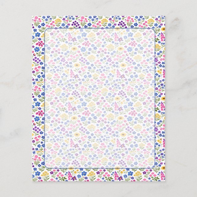 Minimalist Wildflower Seamless Pattern on White  Flyer (Front)