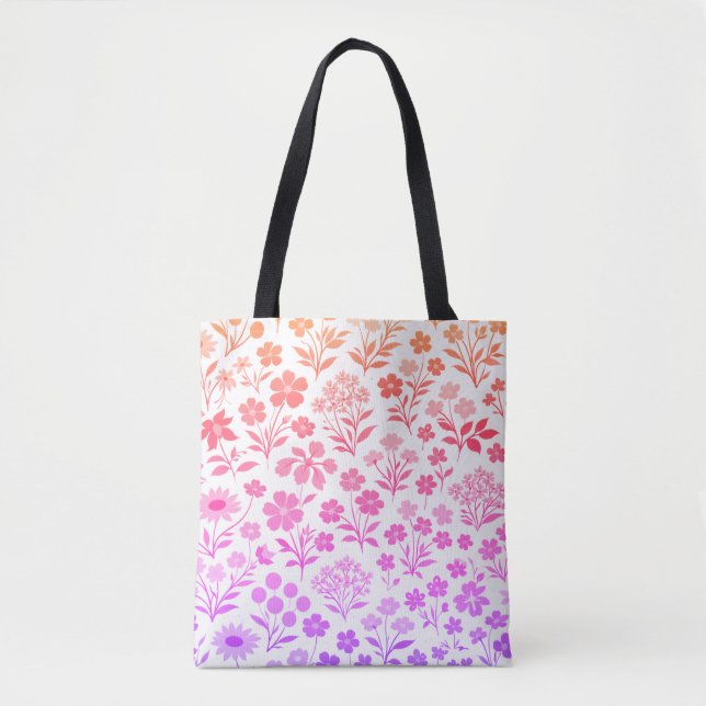 Minimalist Wildflower Seamless Pattern on White  Tote Bag (Front)