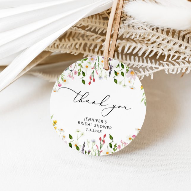 Minimalist wildflowers bridal shower favour tag (Creator Uploaded)