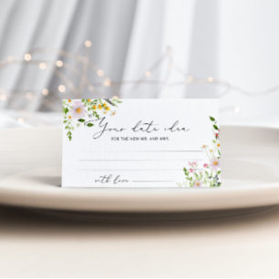 Minimalist wildflowers Date night ideas. Date jar Enclosure Card