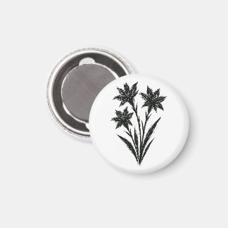 Minimalist Wildflowers Ink Brushstroke Art on  Magnet