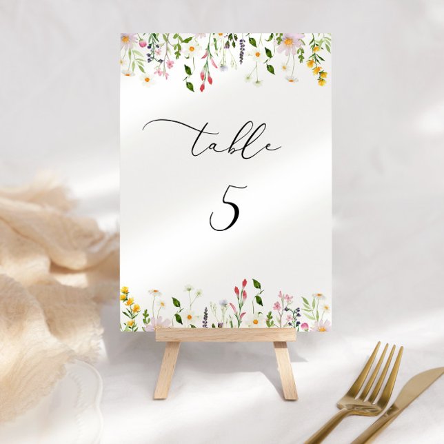 Minimalist wildflowers table number (Creator Uploaded)