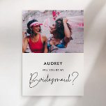 Minimalist Will you be my bridesmaid photo card<br><div class="desc">Modern,  simple and clean: adopt this minimalist handwritten design for your wedding stationery. Fully customisable colours.</div>