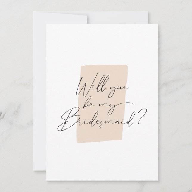 Minimalist Will You Be My Bridesmaid Proposal Card (Front)