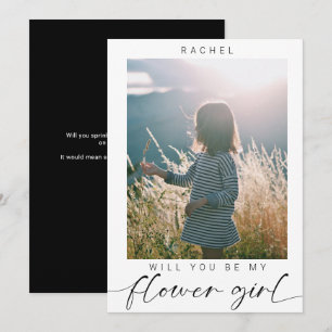 Minimalist Will you be my Flower Girl Photo Chic  Invitation