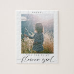 Minimalist Will you be my Flower Girl Photo Chic Jigsaw Puzzle<br><div class="desc">Modern, simple, minimal flower girl proposal with custom photo puzzle.</div>