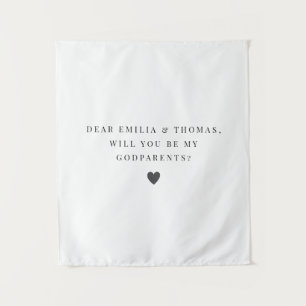 Minimalist Will You Be My Godparents Proposal Tapestry