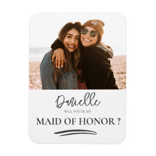 Minimalist Will You Be My Maid of Honour Photo Magnet