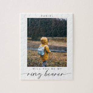 Minimalist Will you be my Ring Bearer Photo Chic I Jigsaw Puzzle