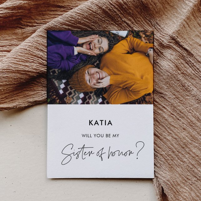 Minimalist Will you be my Sister of honour card (Creator Uploaded)