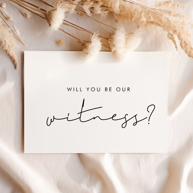 Minimalist Will you be our witness proposal card (Creator Uploaded)