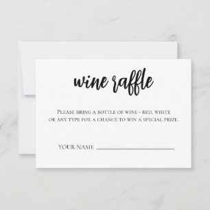 Minimalist Wine Raffle Ticket Bridal Shower Game Invitation