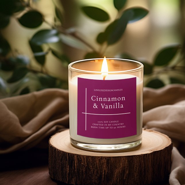 Minimalist Wine Red Candle Product Label (Creator Uploaded)