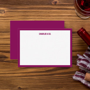 Minimalist Wine Red, Single Border, Personalise Card