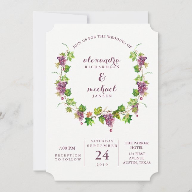 Minimalist Winery | Vineyard Wedding Invitation (Front)