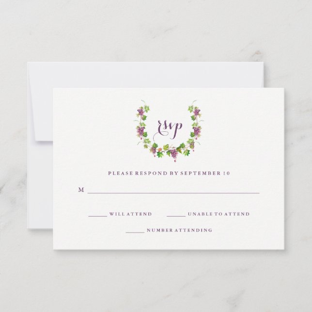 Minimalist Winery | Vineyard Wedding Response (Front)