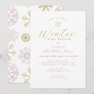Minimalist Winter Baby Shower Invitation