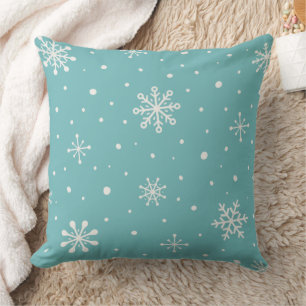 Minimalist Winter Pillow in Turquoise